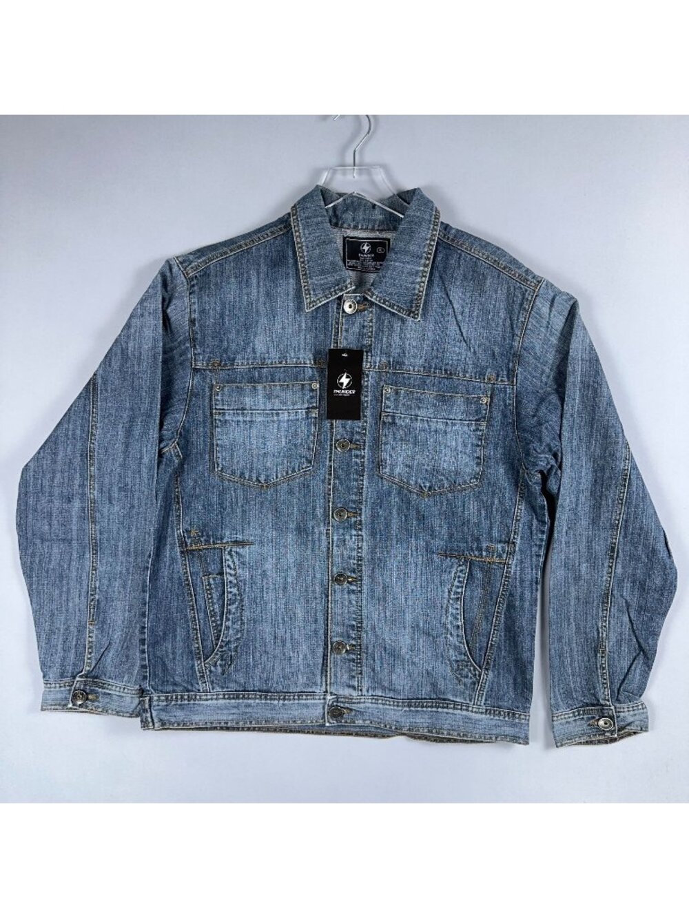 Thunder Jacket Size XL Blue 100% Cotton Casual Wear Classic Chest Pockets